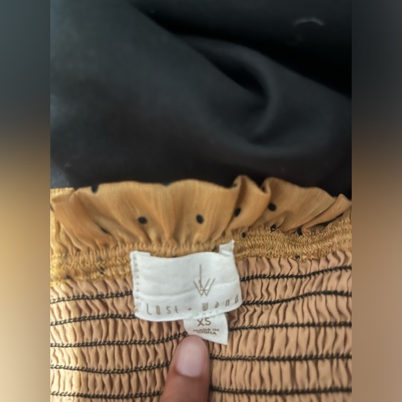 Lost & Wander Women's Top  Smocked‎ Puff Sleeves Blue Size XS Crop - Picture 2 of 3